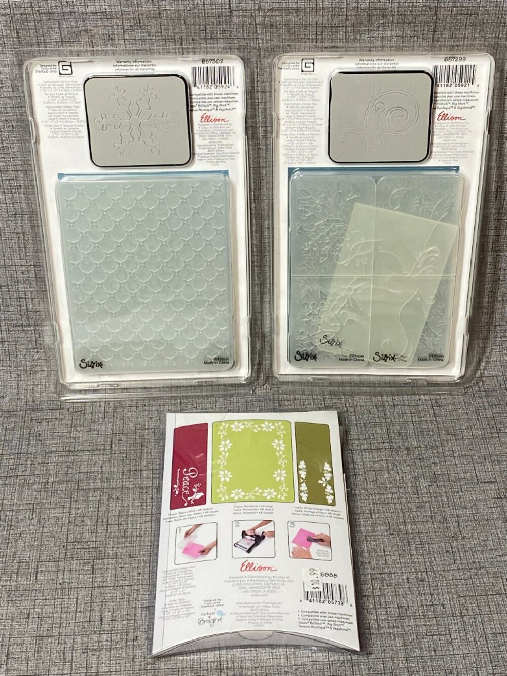 NEW 9 SIZZIX Embossing Folders - 3 Sets - 2 Die Cuts Christmas Holiday Fall NOS - Picture 5 of 13